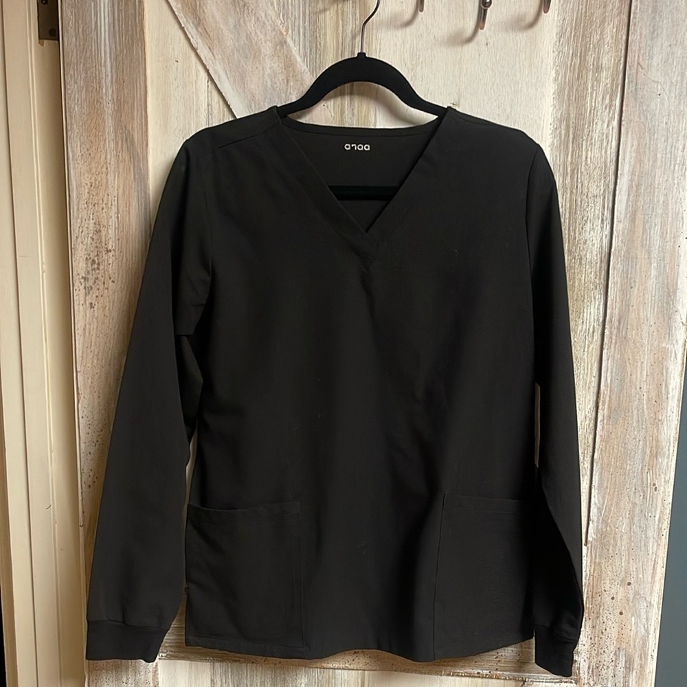 Mandala Black Long Sleeve Scrub Top